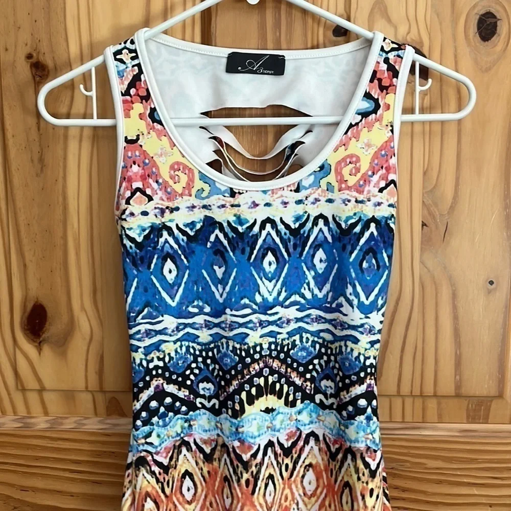 A3 Design Ripped Bodycon Dress - Picture 2 of 7